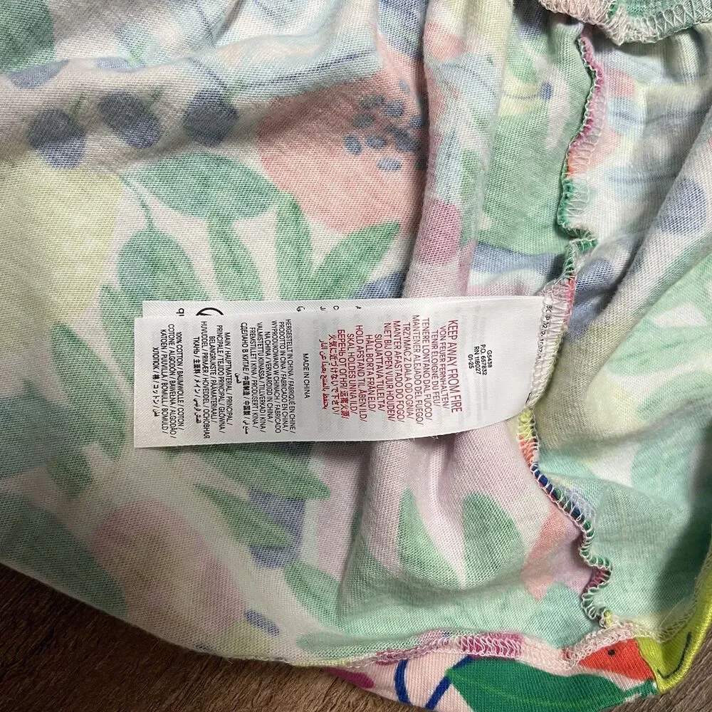 Mini Boden Two Piece Skirt Set Size 13-14 Y Multi Tropical Fruit 100% Cotton EUC